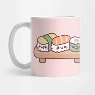Cute Japanese Sushi Trio, Egg, Salmon and Maki Mug